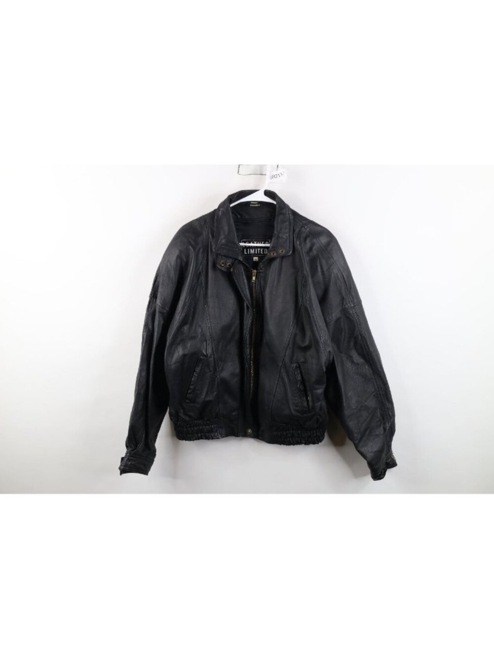 Vintage 90s Leather Motorcycle Cafe Racer Bomber Jacket Mens Size XL Black
